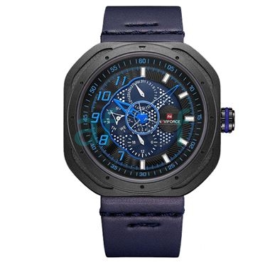 Picture of Naviforce nf-9141 Leather Blue Analog Watch for Men