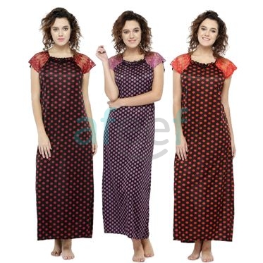 Picture of Polka Dot Satin Nighty (NSR-06)