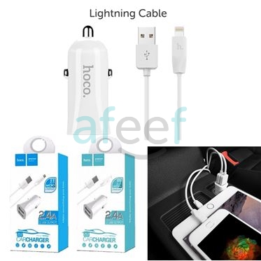 Picture of Hoco Car Charger Dual USB Charging Lightning Cable (Z12)