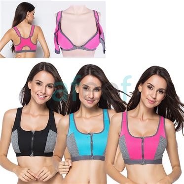 Picture of Soft Padded Sports Bra With Front Zipper Lock (2092)