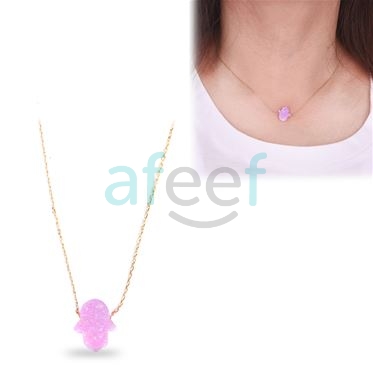 Picture of Hamsa Choker Shape Necklace Pink (P4)