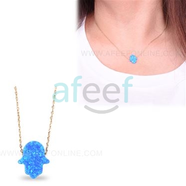 Picture of Blue Hamsa Choker Shape Necklace (P11)