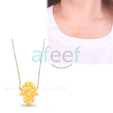 Picture of Hamsa Choker Shape Yellow Necklace (P8)