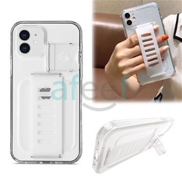 Picture of Clear Hard Case With Back Grip & Kickstand For iPhone 12 Pro Max