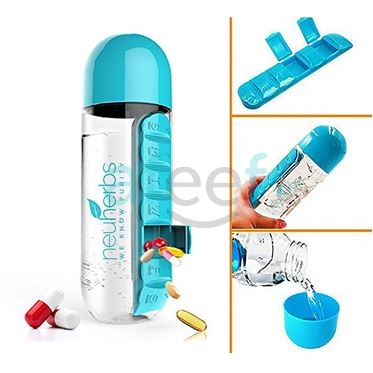 Picture of Neuherbs Plastic Pills Organizer Water Bottle 600ml (LMP330)