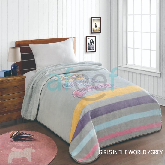 Picture of CANNON Children Blankets 160 x 220 cm (Girls In The World/Grey)