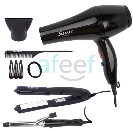 Afeef Online. Sumo Bundle Of Hair Dryer Straightener & Curler 800 W (SM-6064) Afeef Online. Sumo Bundle Of Hair Dryer Straightener & Curler 800 W (SM-6064)