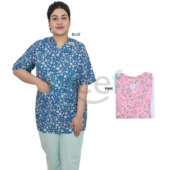 Picture of Domestic Worker Uniform Cotton Small Flower Design (S-V-HS-231C)