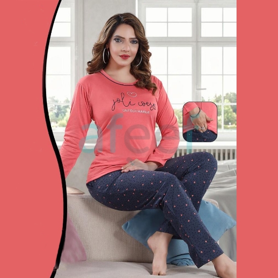 Picture of Women Cotton Full Sleeves Pajama Set (DN-880)