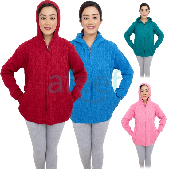 Picture of Women Winter Sweater Cardigans With Hood (WSC80)