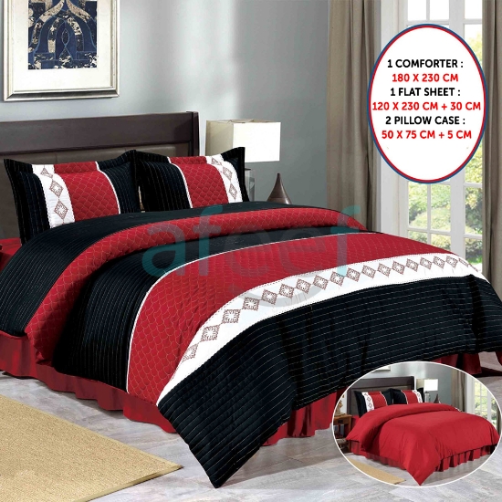 Picture of Comforter Set of 4 Pieces 180 X 230 CM (K6 Black Red)