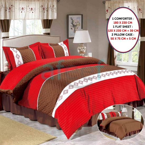 Picture of Comforter Set of 4 Pieces 180 X 230 CM (Brown Red )