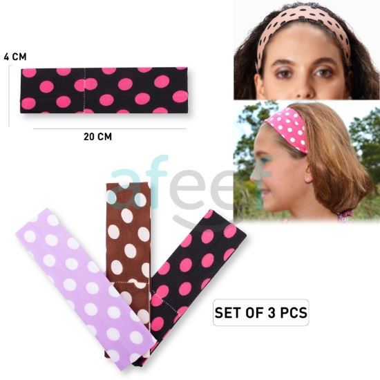 Picture of COLORFUL POLKA DOTS HEADBAND STRETCH MATERIAL  Set of 3 Pieces (HA29)