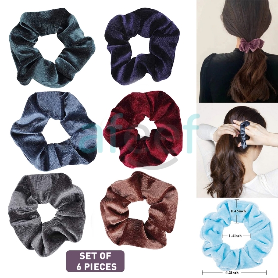 Picture of Elastic Hair Tie Scrunchies Piece Set of 6 Pieces (HA32)