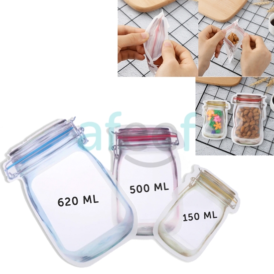 Picture of Reusable Storage Zip Lock Bag Set of 2 pcs 150/500/620 ML LMP57)