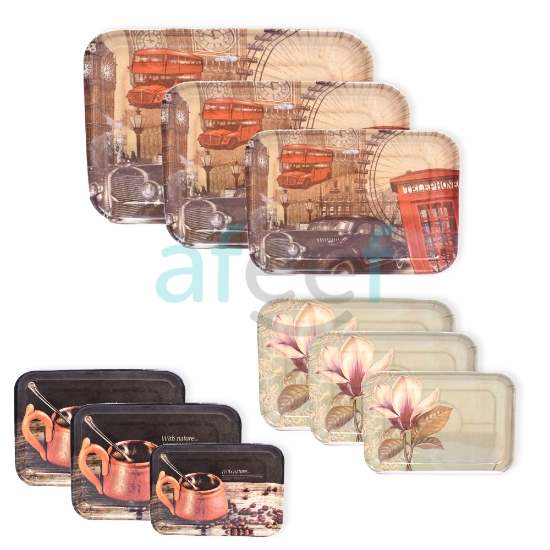 Picture of Serving Tray Set of 3 pcs Assorted Designs (LMP99)