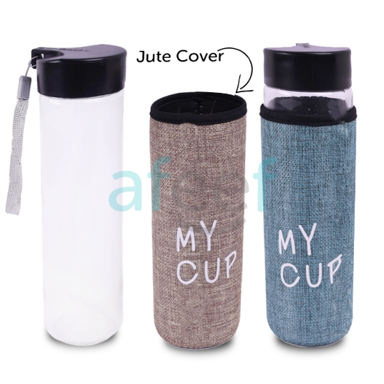 Picture of Glass Water Bottle With Jute Cover Assorted Colors 500 ML (LMP159)