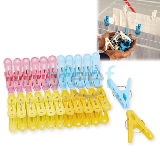 Picture of Plastic Hanging Clips for Clothes pack of 24 pcs Medium (LMP662)