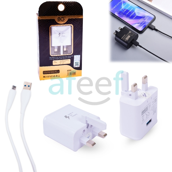 Picture of BG 3 Pin Fast Wall Charger With Micro USB Cable (8008)