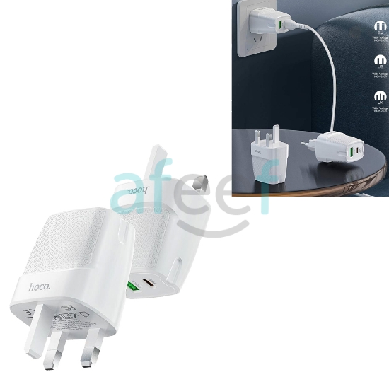 Picture of Hoco PD20W+ QC3.0 Dual Port Wall Charger Plug (C85B)