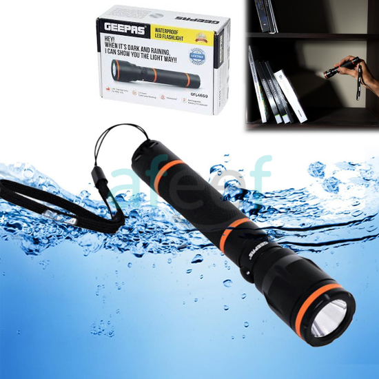 Picture of Geepas Waterproof LED Flashlight Rechargeable GFL4659