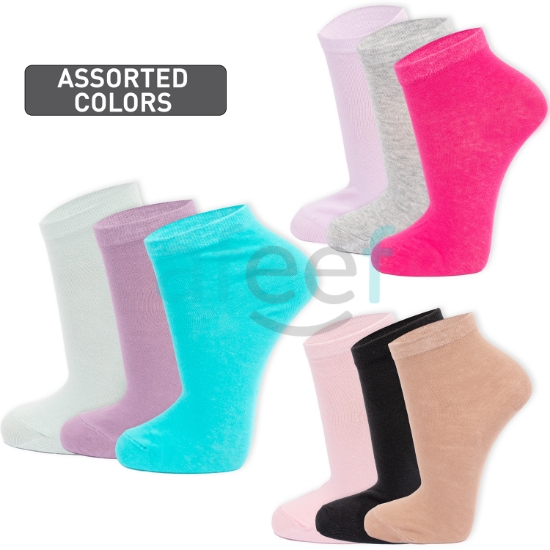 Picture of Ankle Socks Set Of 3 Pair Assorted Colors ( AS05) 