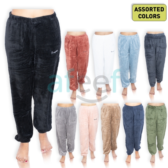 Picture of Women Fluffy Furr knit Pyjama Bottom Free Size Assorted Colors (LDES-033)