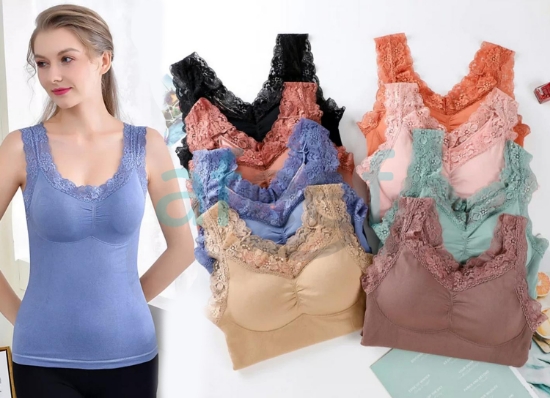 Picture of Padded Lace Camisole Free Size Assorted Colors  (LC76)
