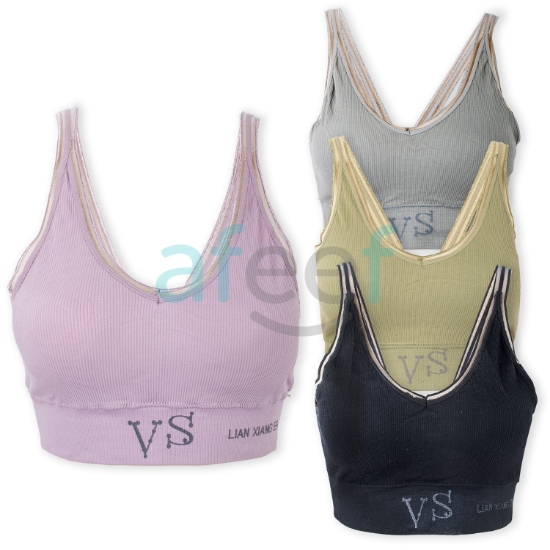Picture of Soft Padded Bra With Lace Strap Assorted Colors Free Size (5560)