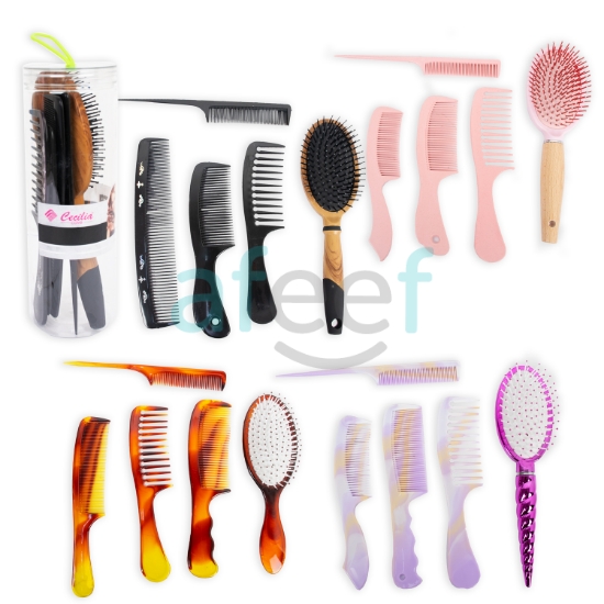 Picture of Hair Brush Set of  5 pcs set Assorted Colors (LMP694)  
