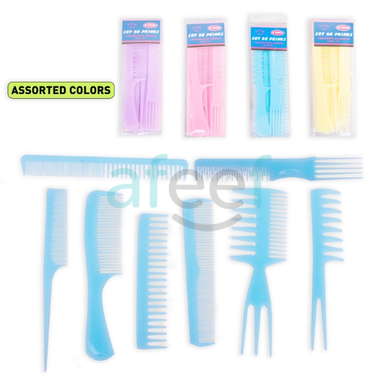 Picture of Hair dressing Comb set of 8 pcs Assorted Colors (LMP667)