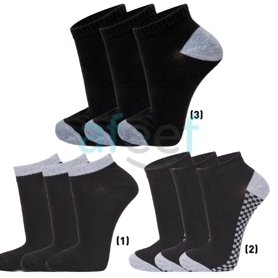Picture of Ankle Socks Set Of 3 Pair Assorted Colors (AS25)
