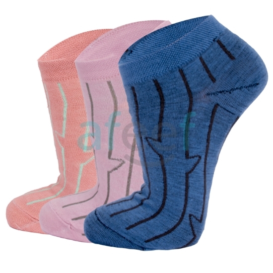 Picture of Line Design Ankle Socks Set Of 3 Pair Assorted Designs (AS30) 