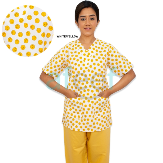 Picture of Smiley Pattern Nanny Uniform Cotton (S-V-HS-207C)