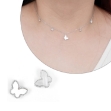 Picture of Silver  Butterfly Shape Choker Set With Earrings (CH06)
