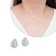 Picture of Silver Round Shape Choker Set With Earrings (CH08)