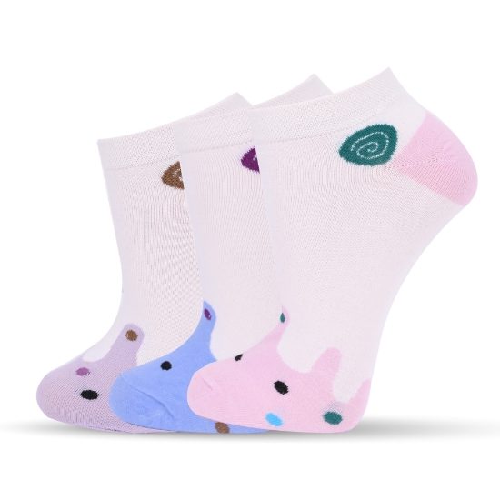 Picture of Ankle Socks Set Of 3 Pair Assorted Colors ( AS74)  