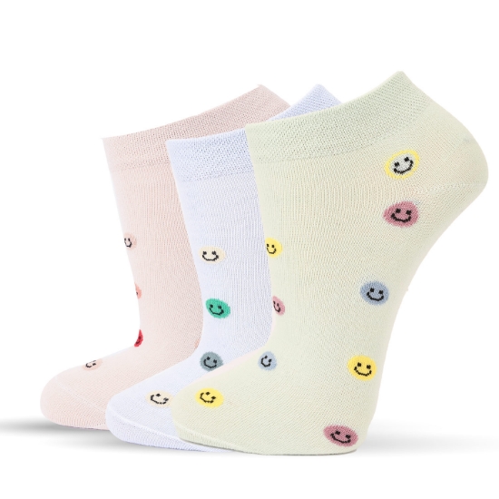 Picture of Ankle Socks Set Of 3 Pair Assorted Colors  (AS67)  