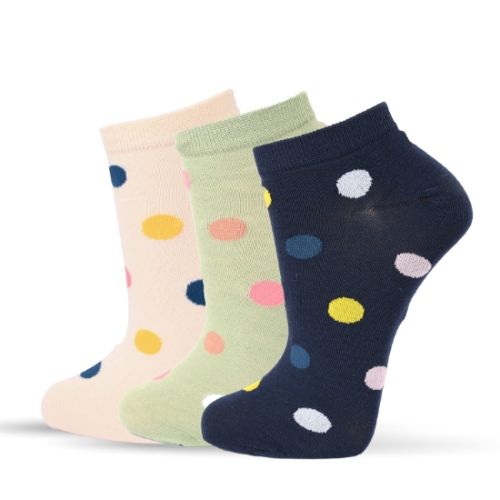 Picture of Ankle Socks Set Of 3 Pair Assorted Colors (AS76)  