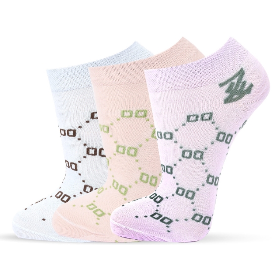 Picture of Ankle Socks Set Of 3 Pair Assorted Colors  ( AS68) 