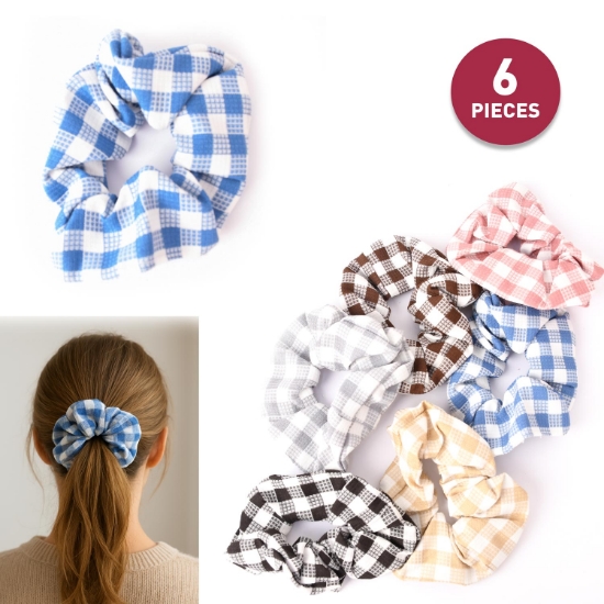 Picture of Elastic Hair Tie Scrunchies Piece Set of 6 Pieces (HA55)  
